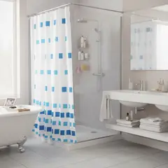 JUST HOME COLLECTION - Cortina de baño Mosaico poliéster 180x178 cm
