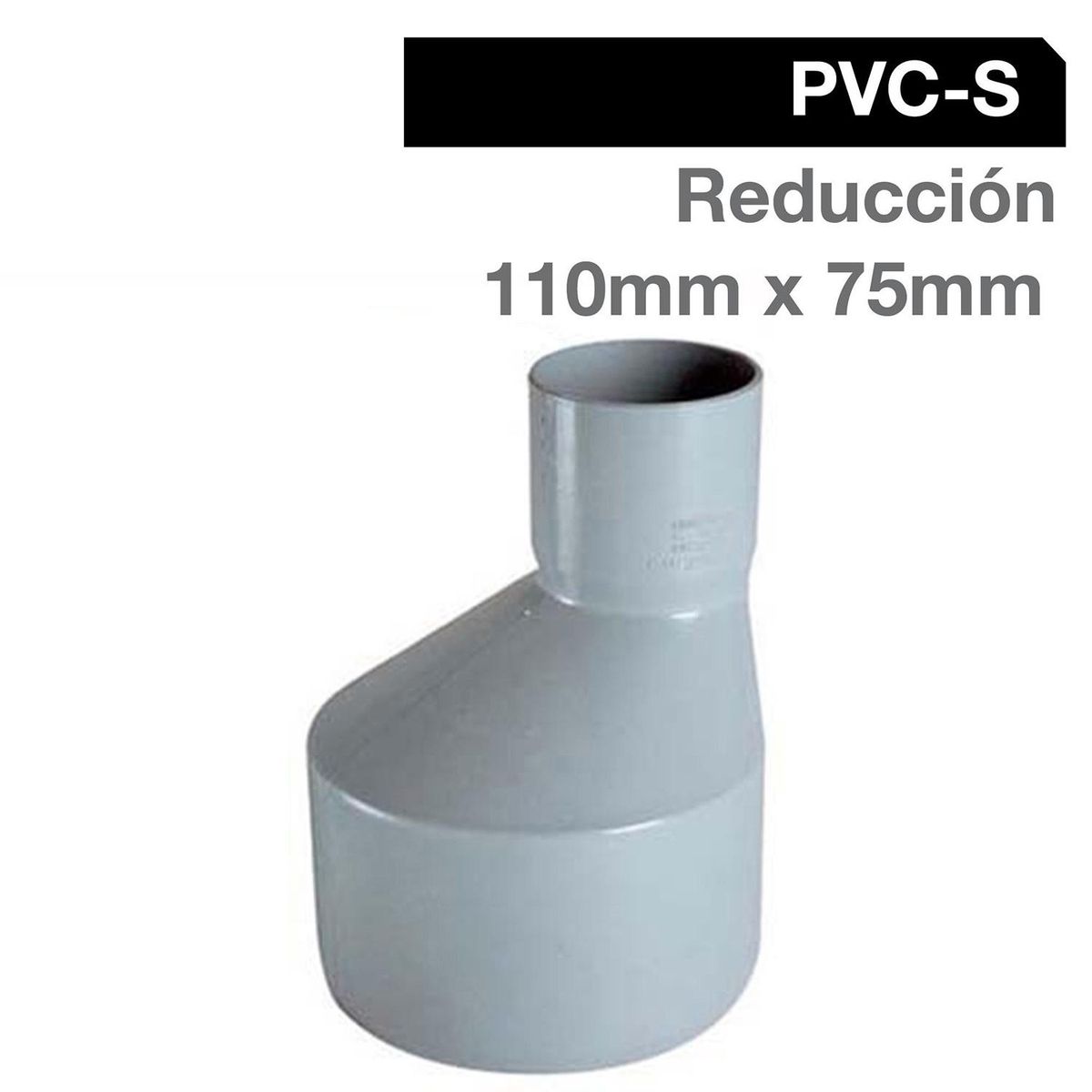 TIGRE - Reducción PVC-S Bco c/goma 110mm x 75mm Blanco 1u