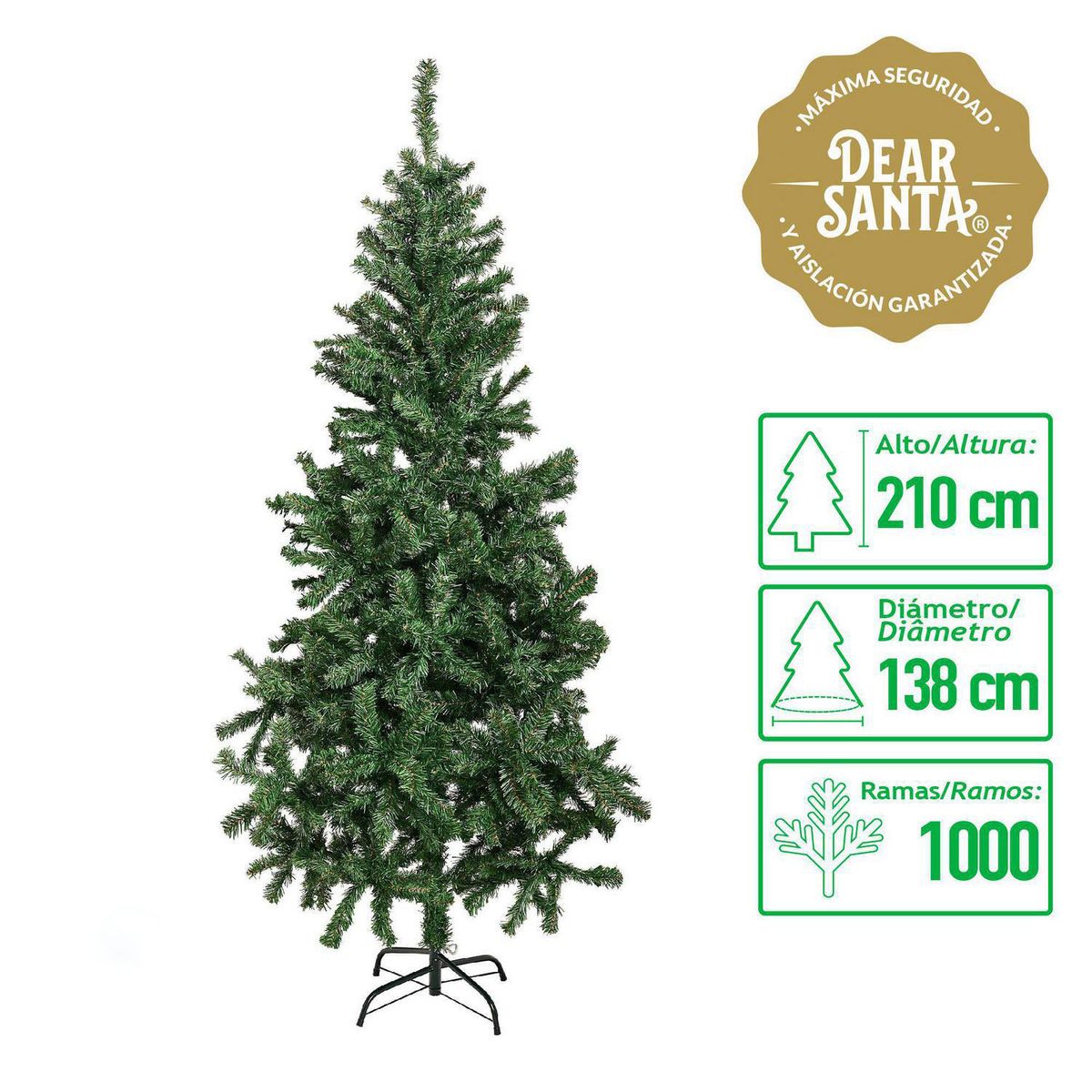 DEAR SANTA - Árbol de Navidad Mountain 138x210 cm Verde