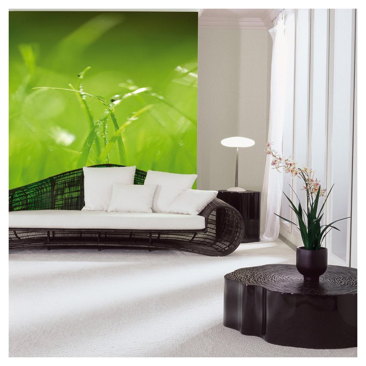 MURESCO - Papel Fotomural 8 Paneles Fondo Verde 8886 9,34 m2