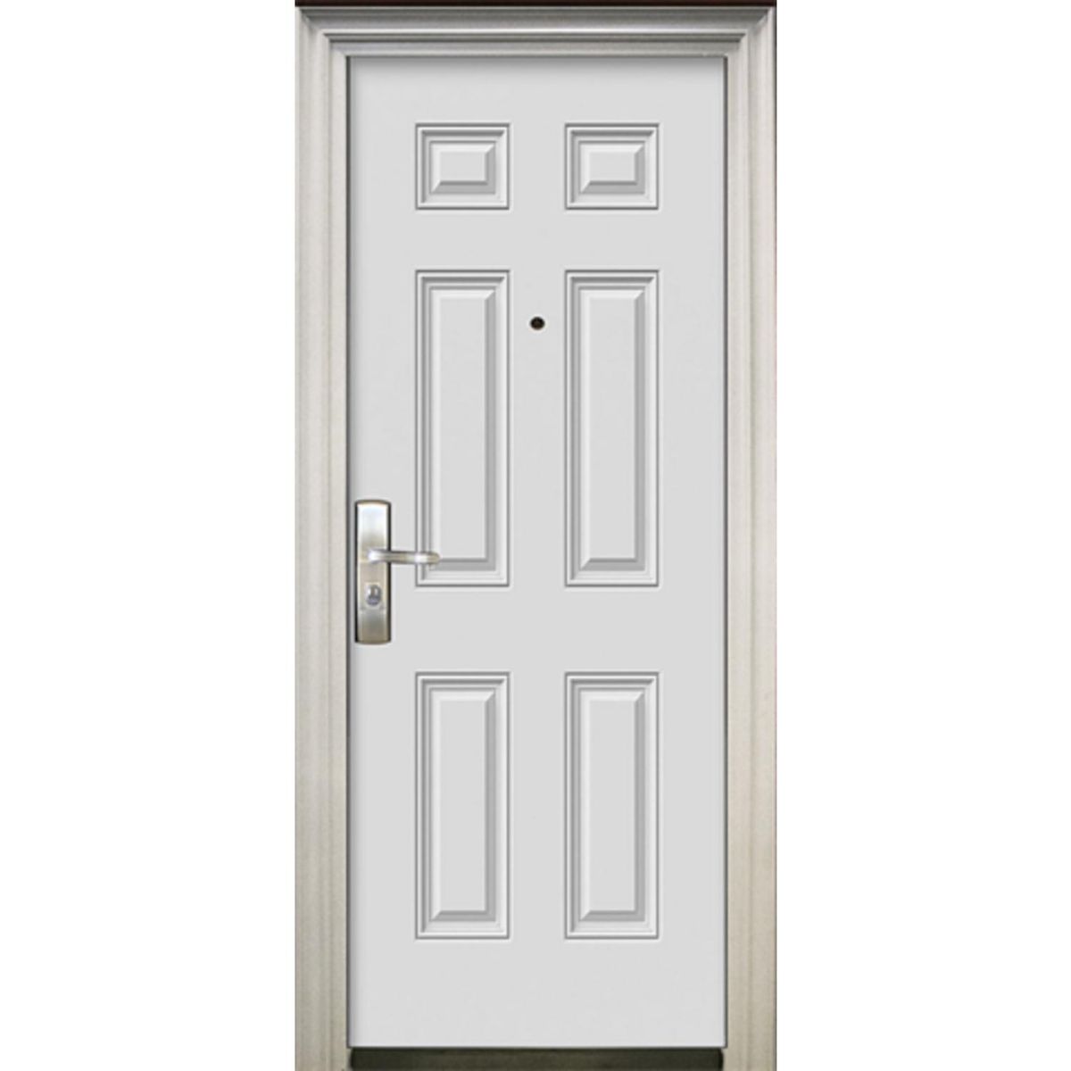 HOLZTEK - Puerta de Seguridad Acero Precolgada 86x205 cm Blanco