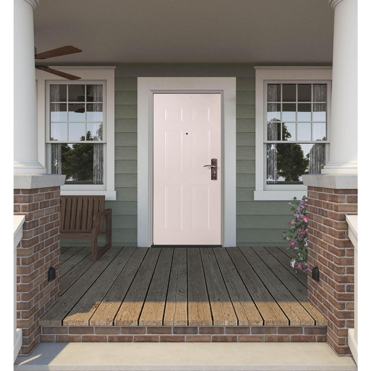 HOLZTEK - Puerta de Seguridad Acero Precolgada 86x205 cm Blanco