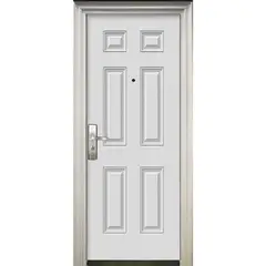 HOLZTEK - Puerta de Seguridad Acero Precolgada 86x205 cm Blanco
