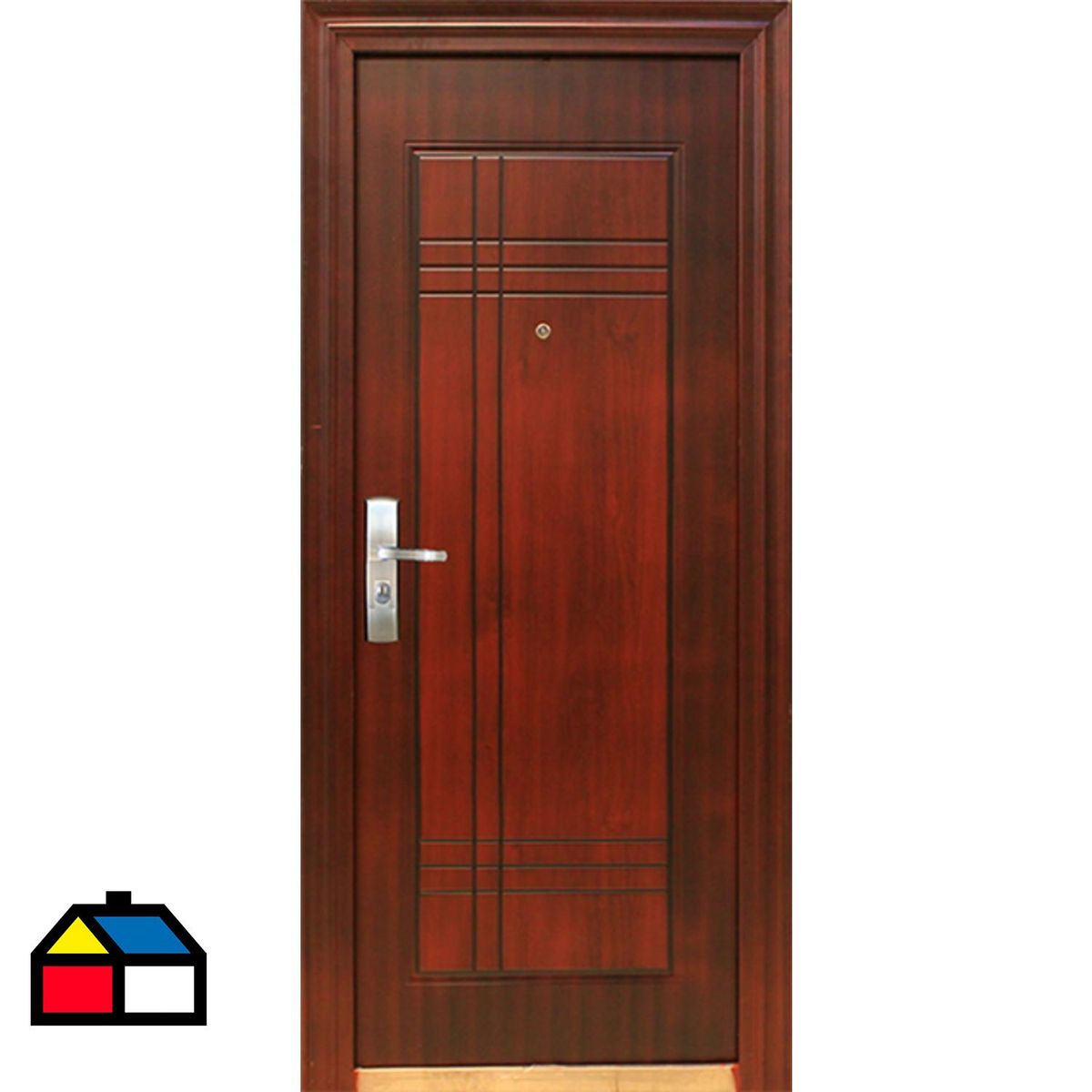 HOLZTEK - Puerta Exterior Acero 86x205 cm Seguridad Derecha Café