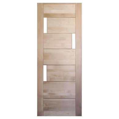 Puerta 7 Paneles con Vidrios Madera de lenga 100x210 cm Moderna Mantova Natural