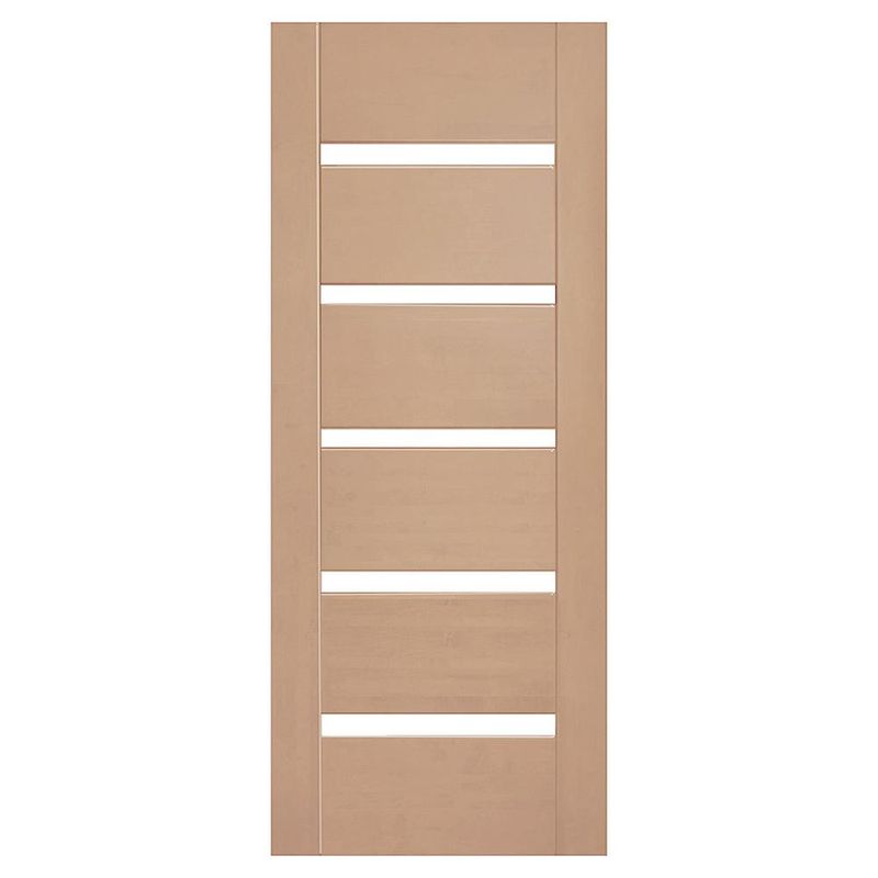 IGNISTERRA - Puerta 6 Paneles con Vidrio Madera de lenga Moderna Piamont Natural
