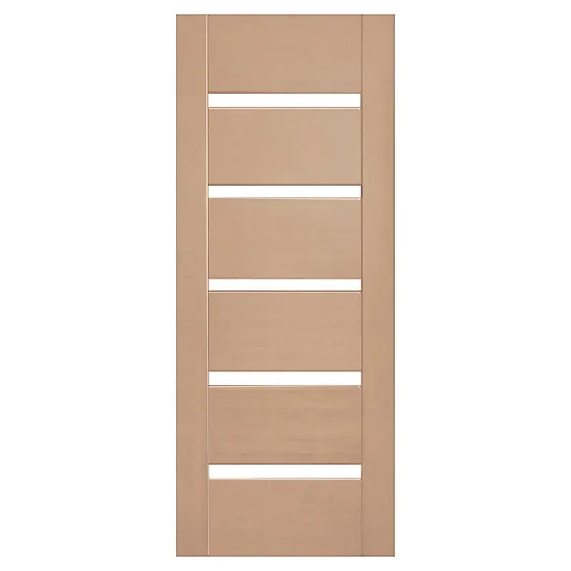 IGNISTERRA - Puerta 6 Paneles con Vidrio Madera de lenga Moderna Piamont Natural