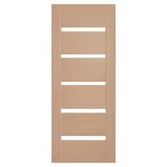 IGNISTERRA - Puerta 6 Paneles con Vidrio Madera de lenga Moderna Piamont Natural