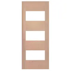 IGNISTERRA - Puerta 4 Paneles Vidriada sin Vidrio Madera de lenga Moderna Corsica Natural