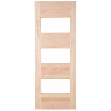 Puerta 4 Paneles sin Vidrios Madera de lenga 80x210 cm Moderna Corsica Natural