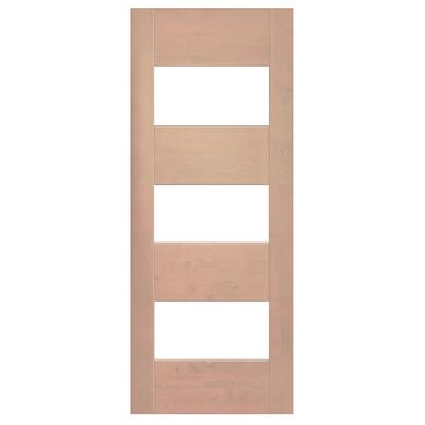 Puerta 4 Paneles Vidriada sin Vidrio Madera de lenga Moderna Corsica Natural