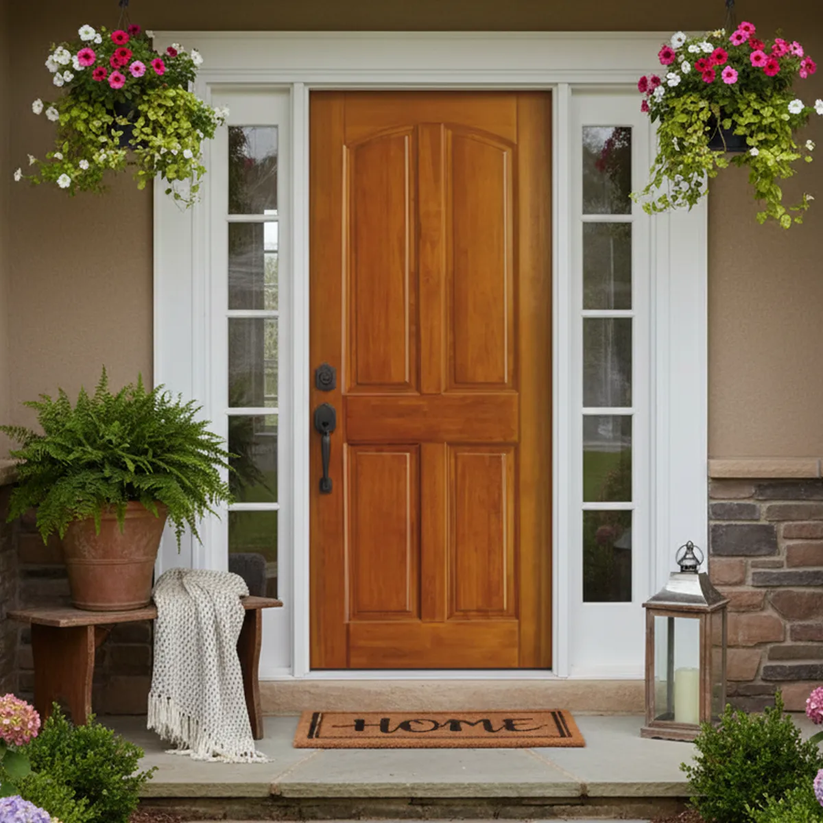 IGNISTERRA - Puerta Exterior Madera de lenga Clásica Virginia Natural