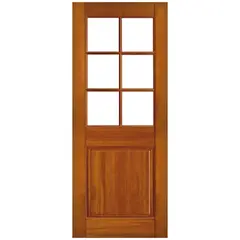 IGNISTERRA - Puerta Vidriada Sin Vidrio Madera de lenga Clásica Charlotte Natural