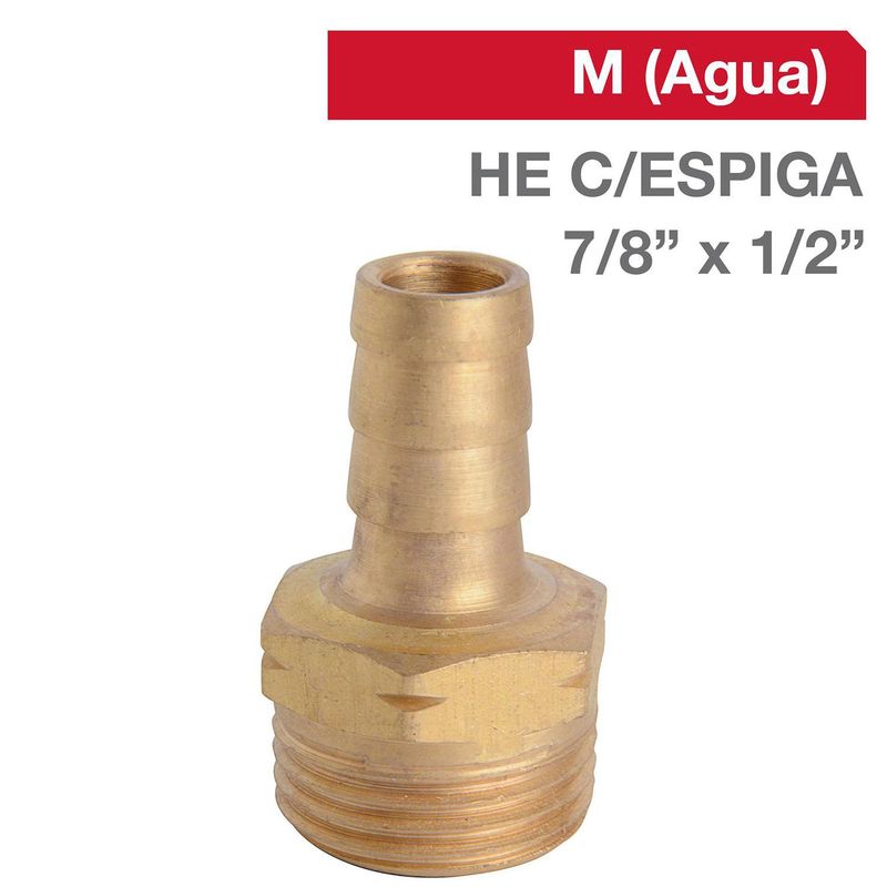 TAP - Cachimba Bronce HE C/ESPIGA 7/8" x 1/2"  1u