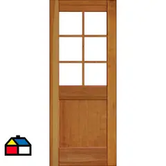 IGNISTERRA - Puerta Vidriada Sin Vidrio Madera de lenga Campestre Ancona Natural