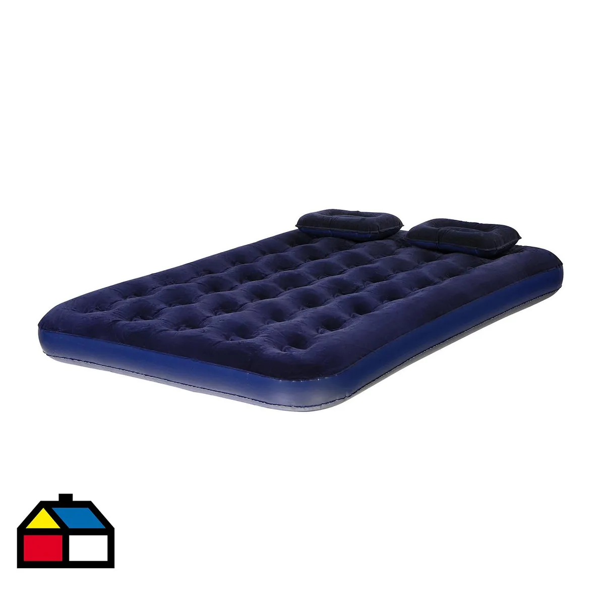 BESTWAY - Colchón Inflable Manual Doble + 2 Almohadas