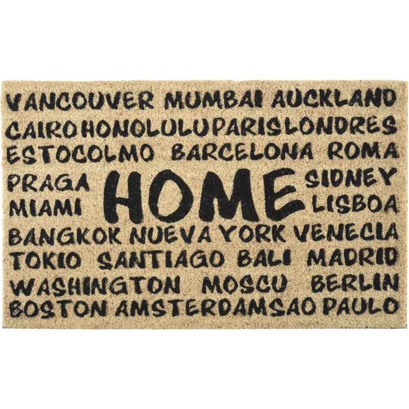 JUST HOME COLLECTION - Limpiapiés Ciudades 45x75 cm Café/negro