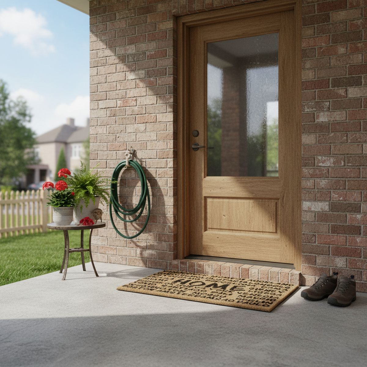 JUST HOME COLLECTION - Limpiapiés Ciudades 45x75 cm PVC Café/negro