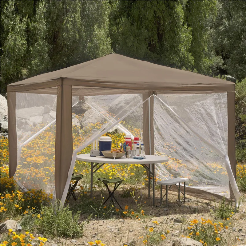 KLIMBER - Toldo Comedor con Malla 3x3 metros Taupe