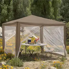 KLIMBER - Toldo Comedor con Malla 3x3 metros Taupe