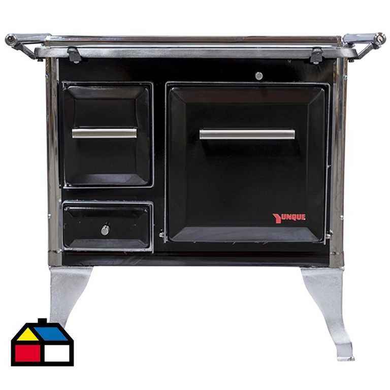YUNQUE Cocina a Leña 72x56 cm 4 Platos Negro Tradicional