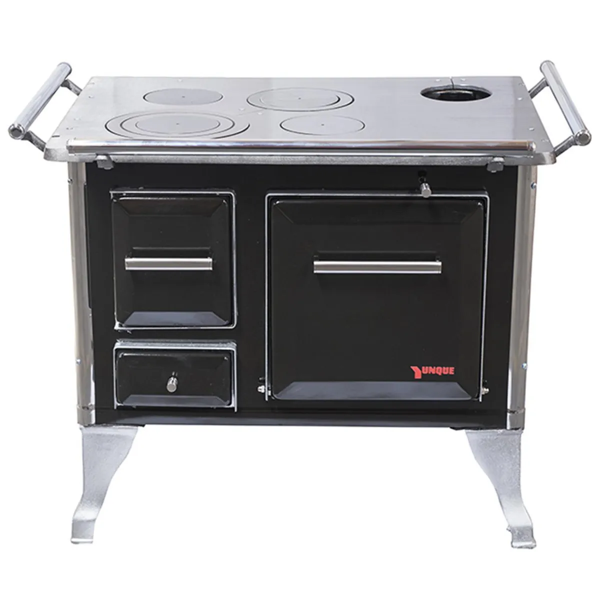 YUNQUE - Cocina a Leña 4 Platos Negra COC-006-606