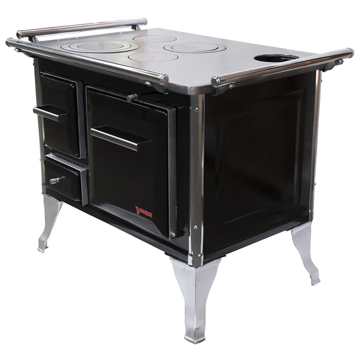 YUNQUE - Cocina a Leña 4 Platos Negra COC-006-606