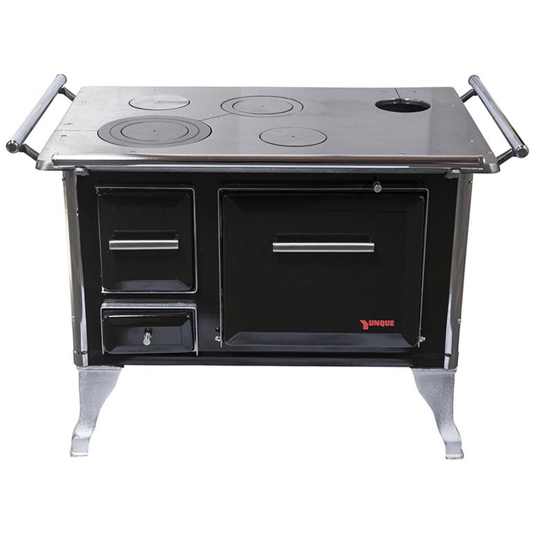YUNQUE Cocina a Leña 73x90 cm 4 Platos Negro Tradicional