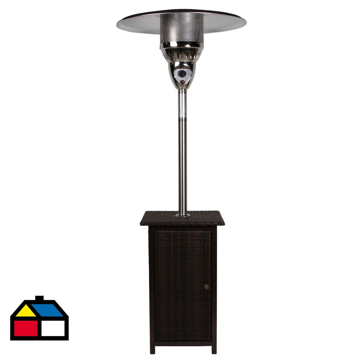 COMBI - Estufa de Patio a Gas Licuado Acero/Ratán Café