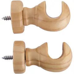 JUST HOME COLLECTION - Set De Soportes Para Barra De Cortina 19 Mm 2 Unidades Natural