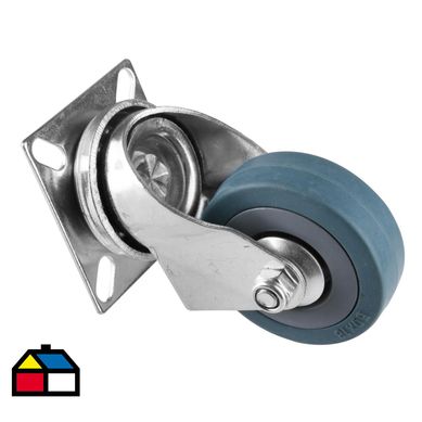 Rueda con placa giratoria para mueble 2