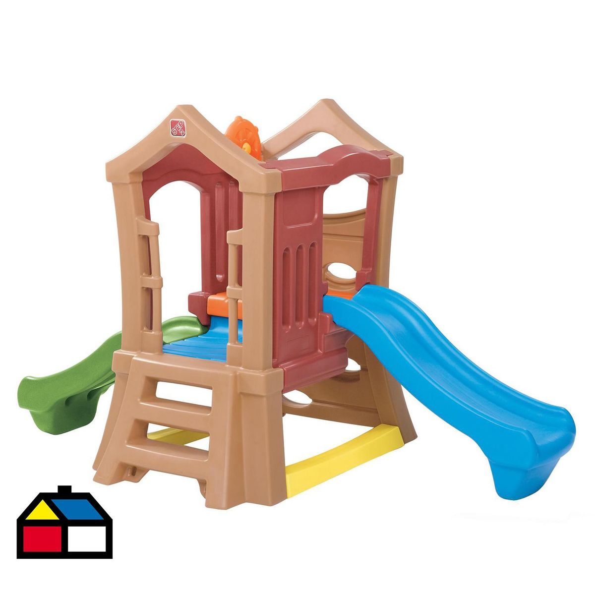 STEP 2 - Casa de Juego con Doble Resbalín 129x152x249 cm Marron
