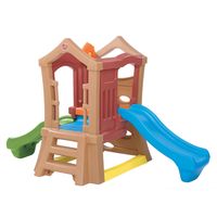 Casa de Juego con Doble Resbalín 129x152x249 cm Marron