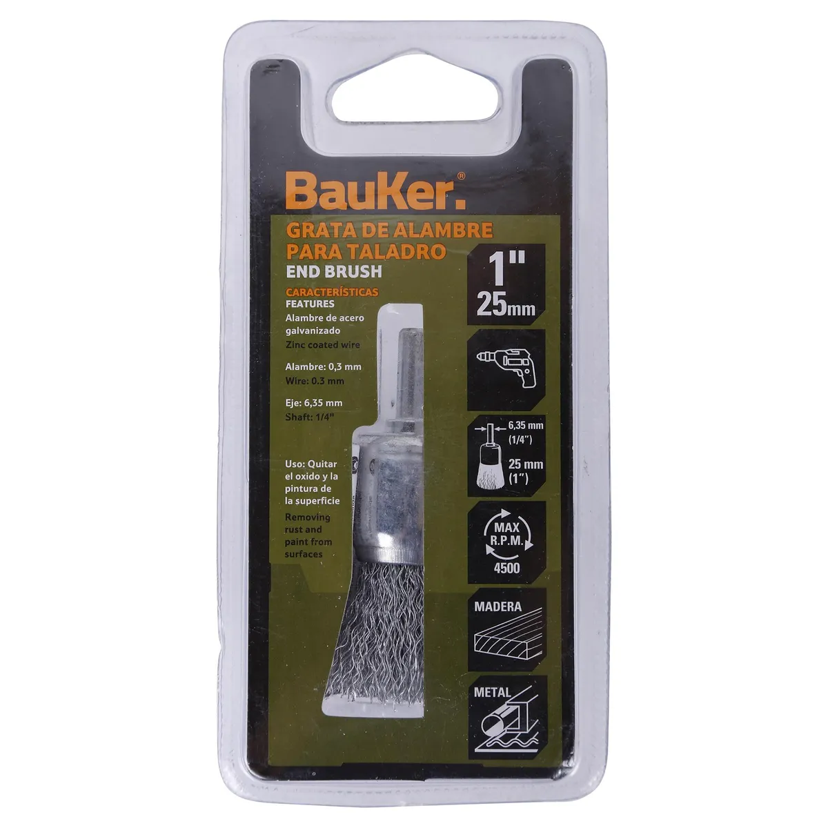 BAUKER - Grata para taladro 24 mm acero