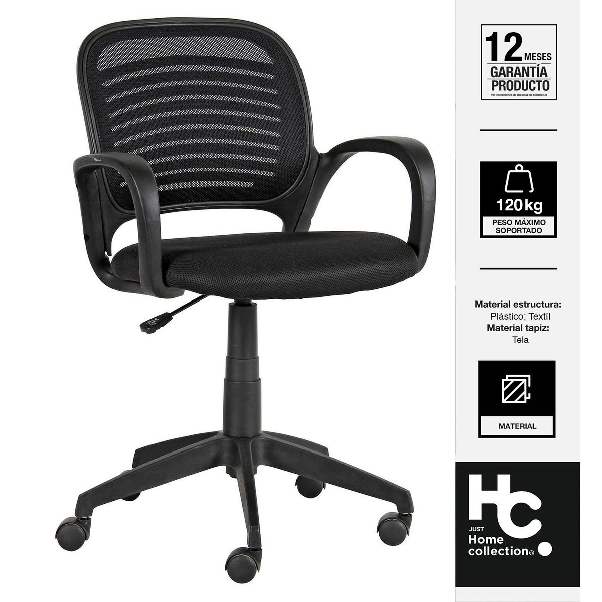 JUST HOME COLLECTION - Silla Escritorio Negro