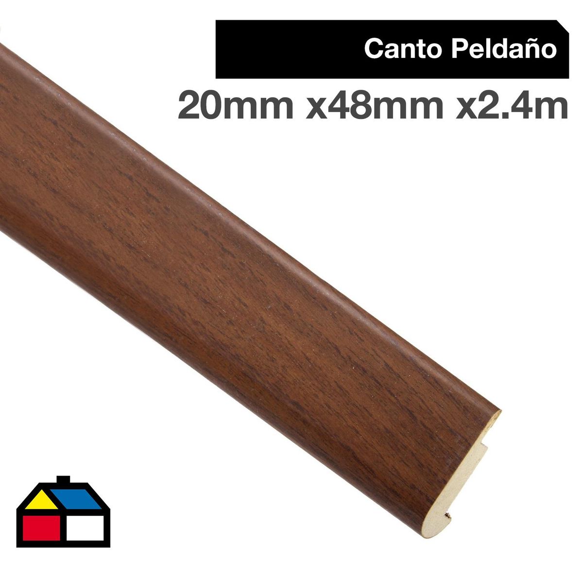 HOLZTEK - Canto Peldaño MDF Nogal 20 mm 4.8x240 cm