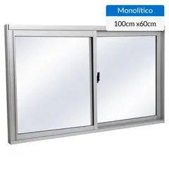WINTEC - Ventana aluminio 100x60 cm monolítico mate corredera