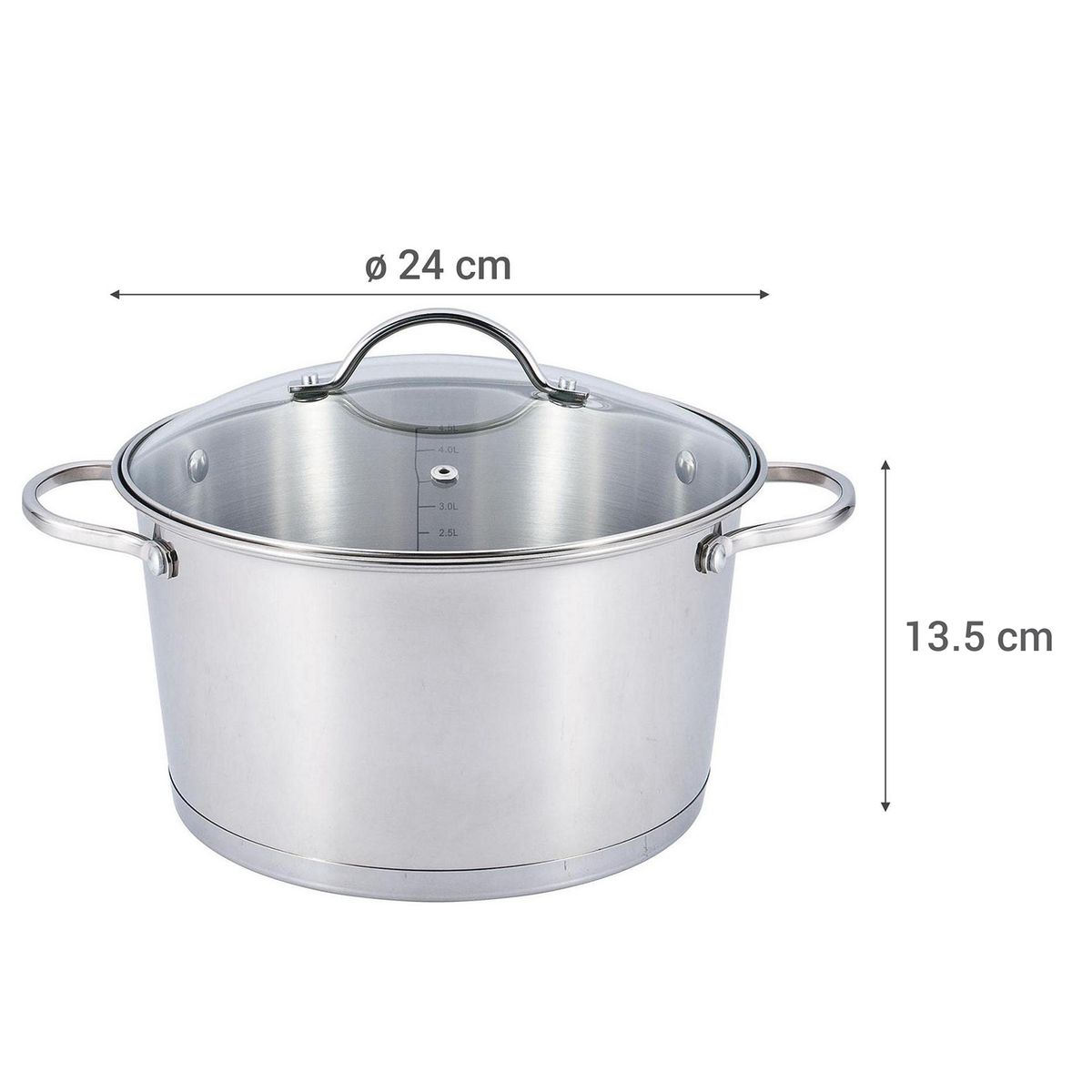 JUST HOME COLLECTION - Olla de Acero inoxidable 24 cm 5,2 Litros