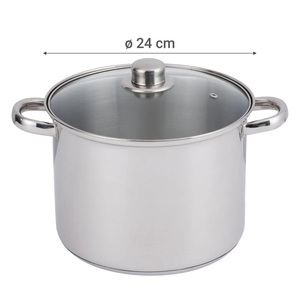 JUST HOME COLLECTION - Olla con Colador de Acero inoxidable 24 cm 8 l Plateado