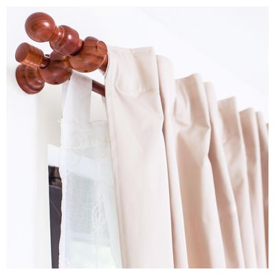 Imagen 2 del producto Set de Barra Cortina Doble 28/19 mm 200 cm Madera Chocolate