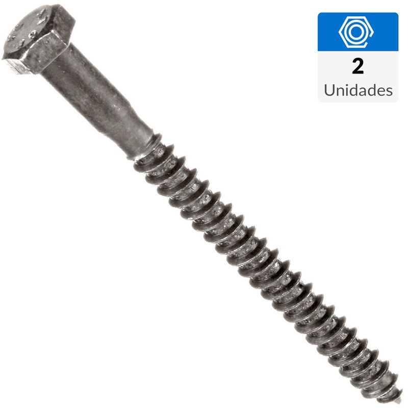 FIXSER - Tornillo Tirafondo Cabeza Hexagonal Madera 4 " 1/4 " 2 unidad(es)