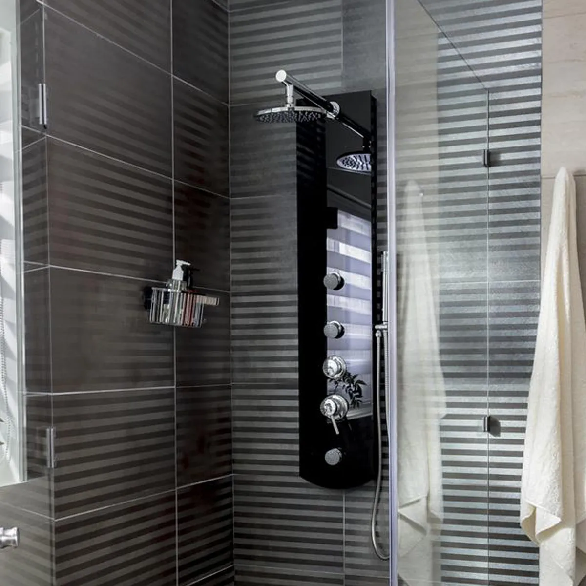 SENSI DACQUA - Columna para ducha 120x24 cm negro