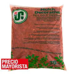 VIVEROS HIJUELAS - Mulch decorativo saco 30 litros rojo
