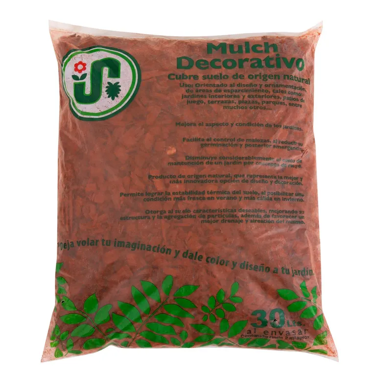 Mulch decorativo saco 30 litros rojo
