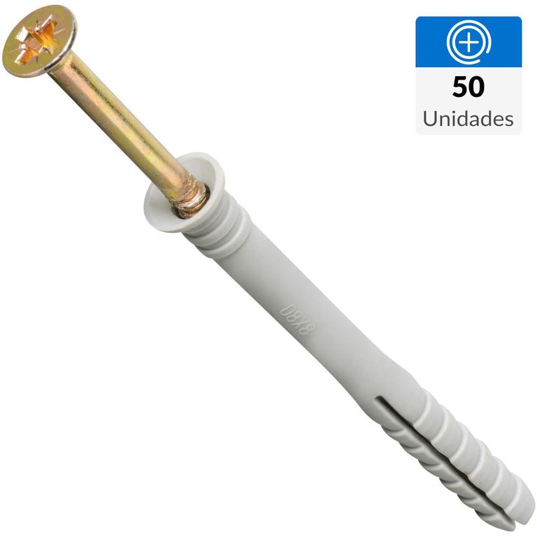 Tarugo clavo M8 80 mm 50 unidades