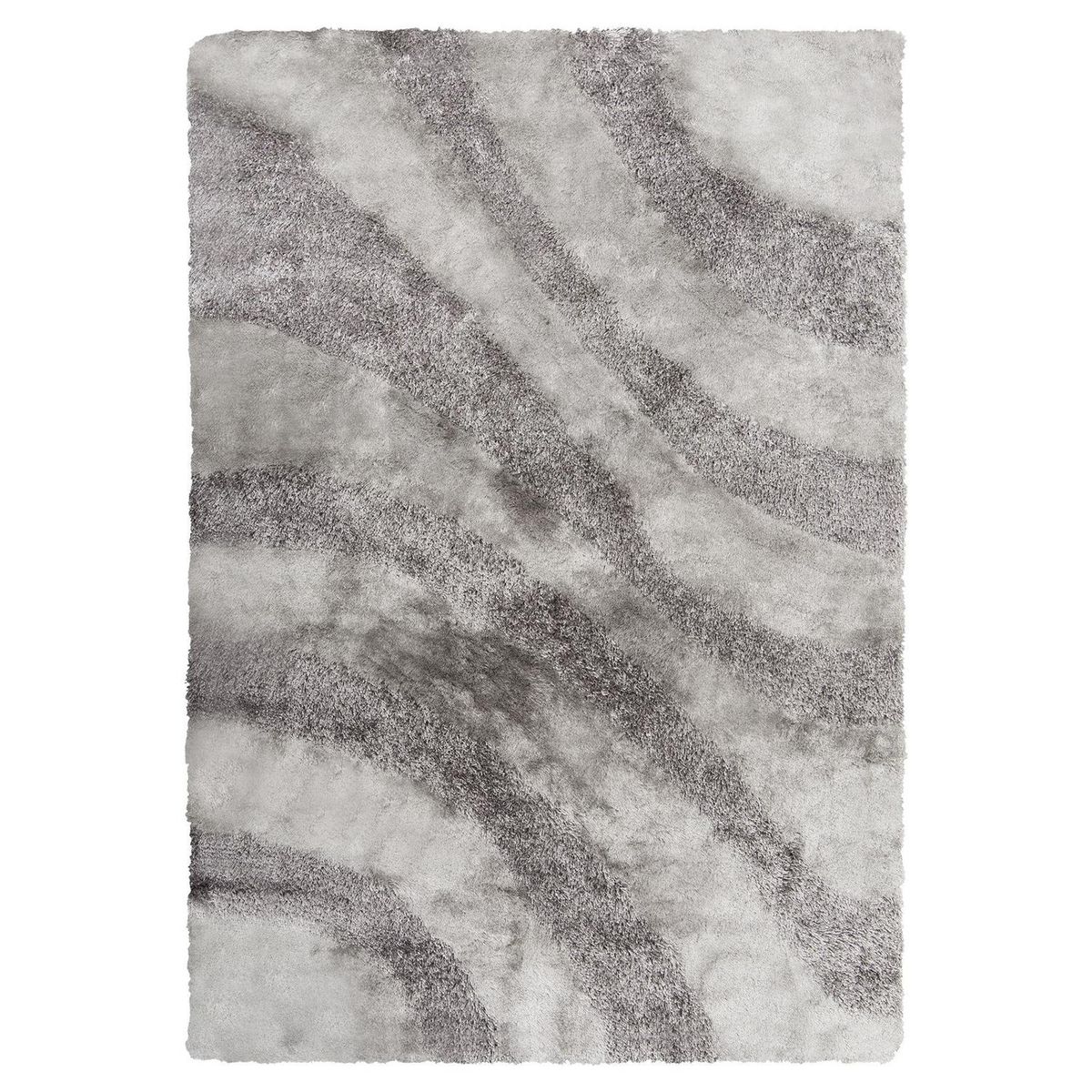 JUST HOME COLLECTION - Alfombra shaggy ondas 120x170 cm gris