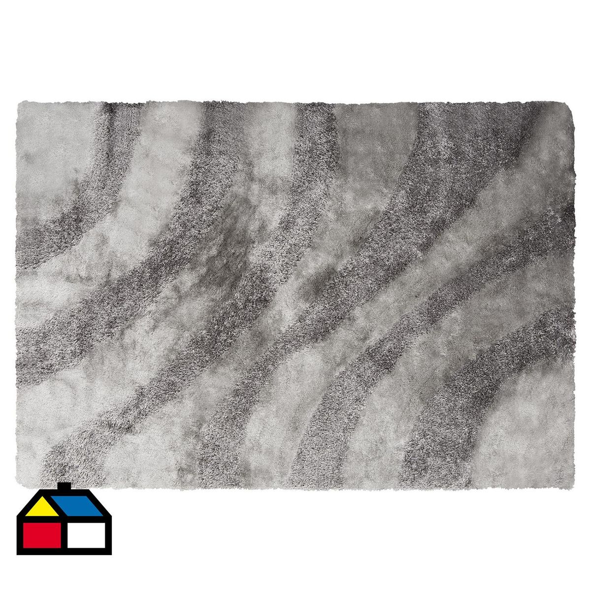 JUST HOME COLLECTION - Alfombra shaggy ondas 160x230 cm gris