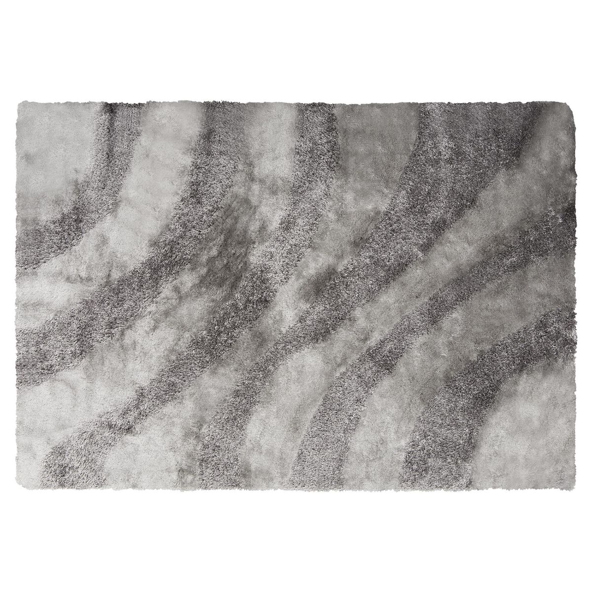 JUST HOME COLLECTION - Alfombra shaggy ondas 160x230 cm gris