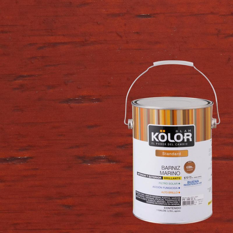 KOLOR - Barniz Marino Brillante 1 galón(es) Caoba