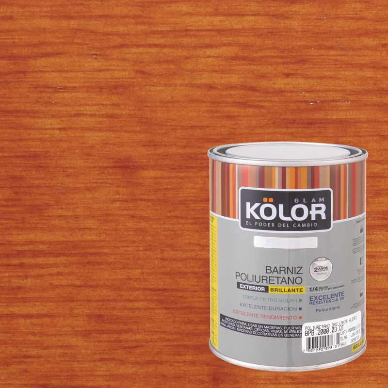 KOLOR - Barniz Poliuretano Brillante 0.25 galón(es) Alerce